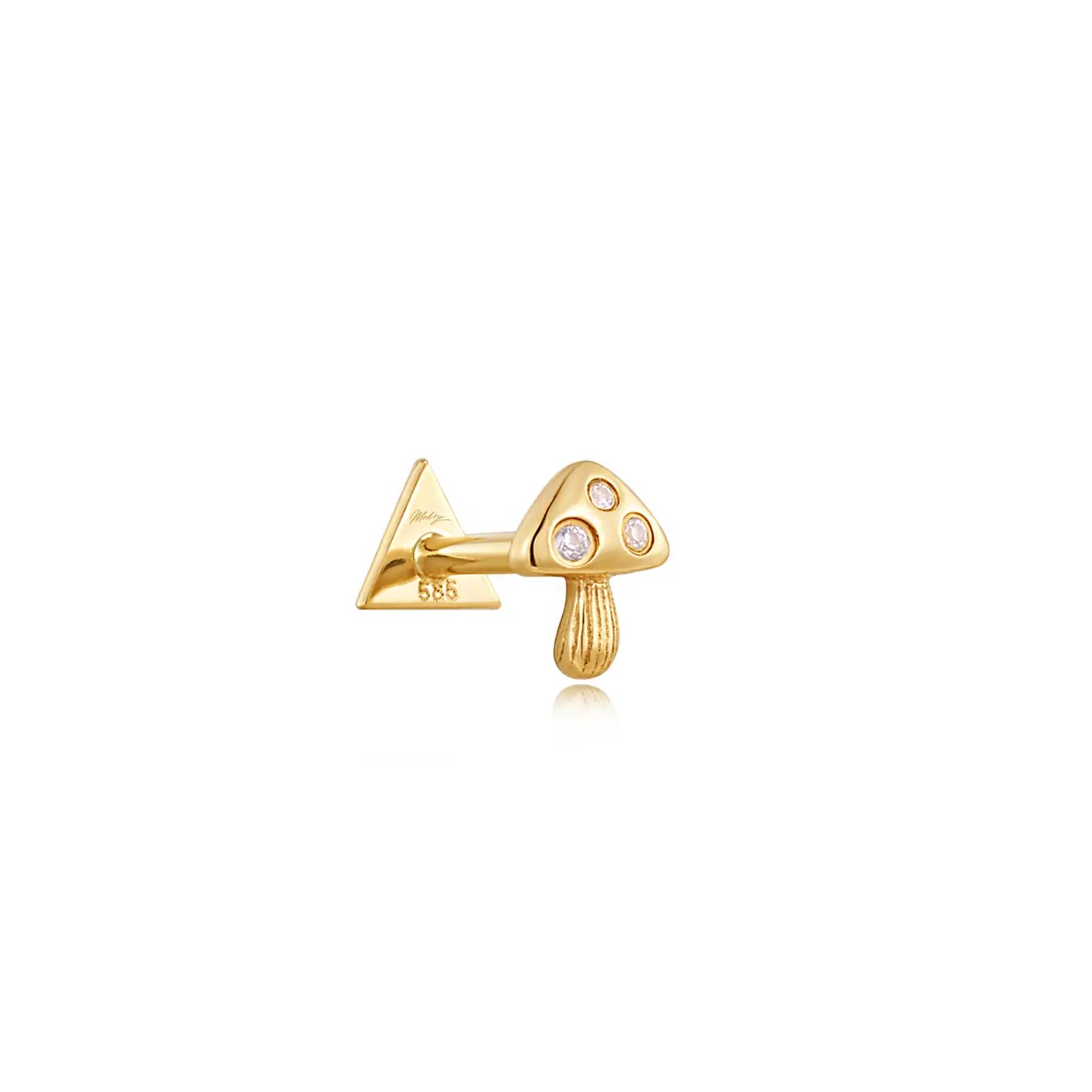 14K MUSHROOM STUD