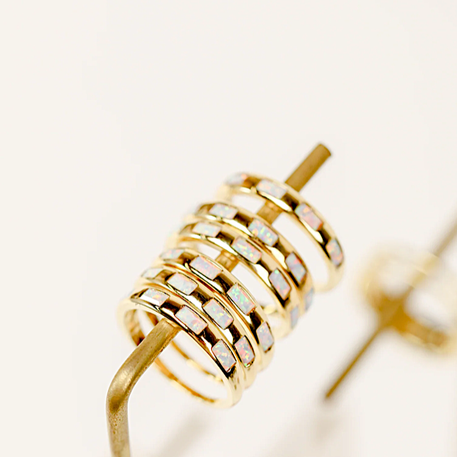 OPAL INSET BAGUETTE RING