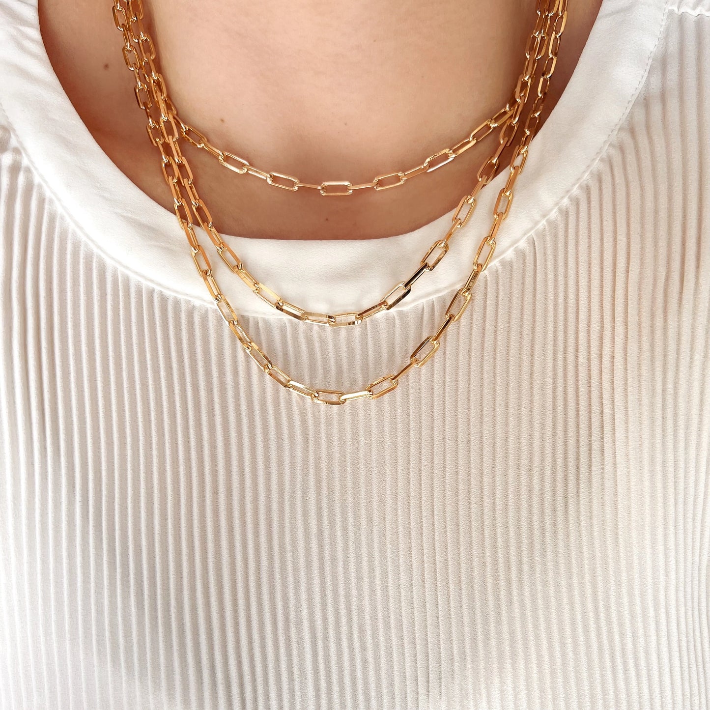 XL GOLD LINK CHARM NECKLACE