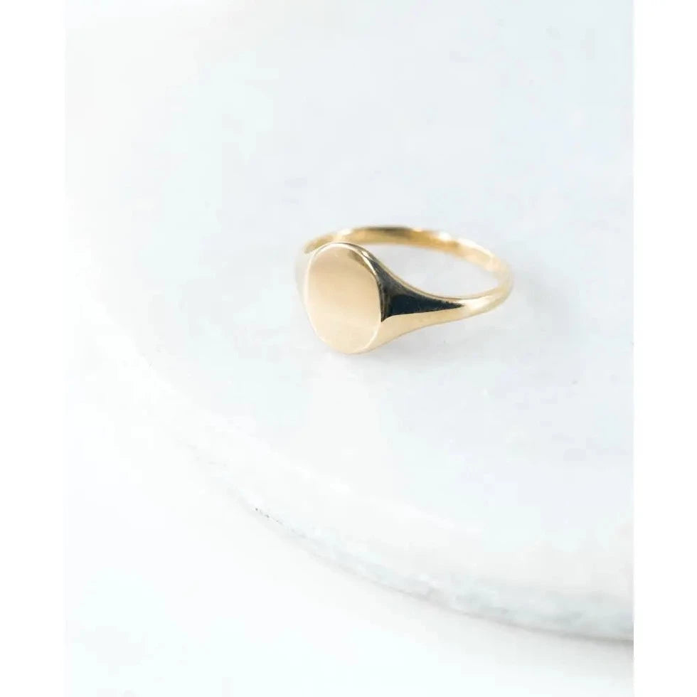 14K GOLD SIGNET RING (SIZE 7)