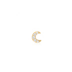 14K DIAMOND MOON STUD