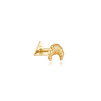 14K CROISSANT STUD