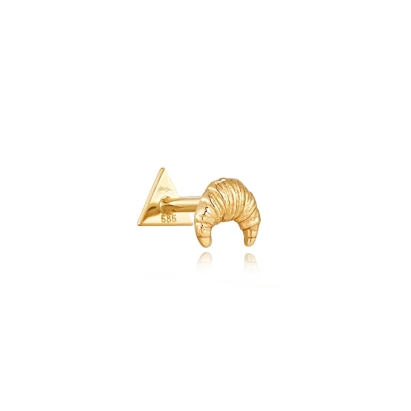 14K CROISSANT STUD