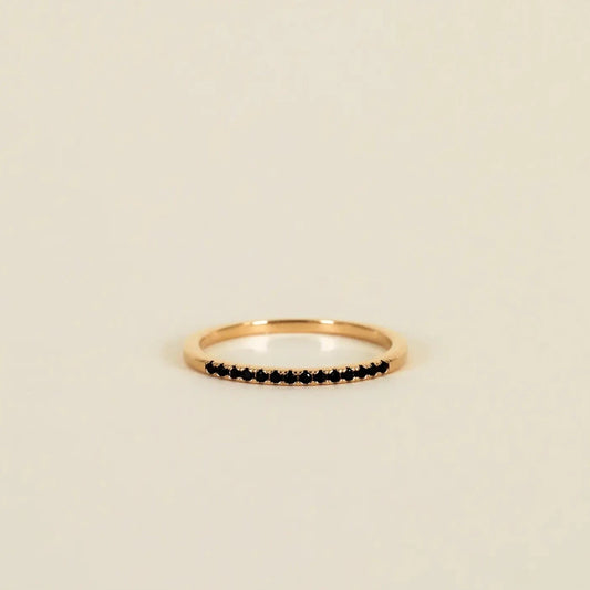 BLACK HALF PAVÉ RING