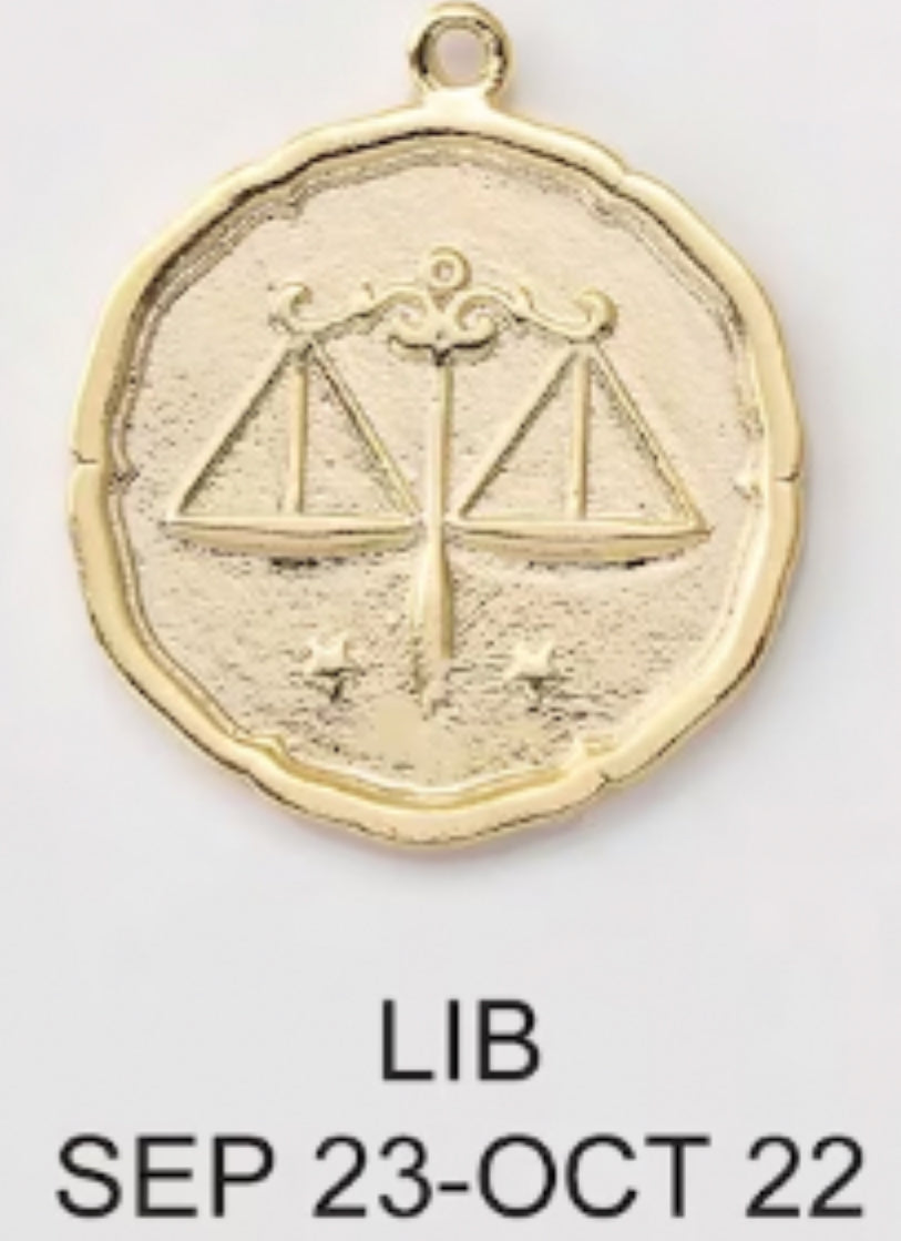 ZODIAC STAMPED COIN CHARM