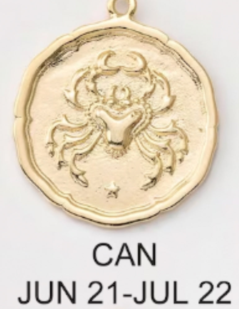 ZODIAC STAMPED COIN CHARM