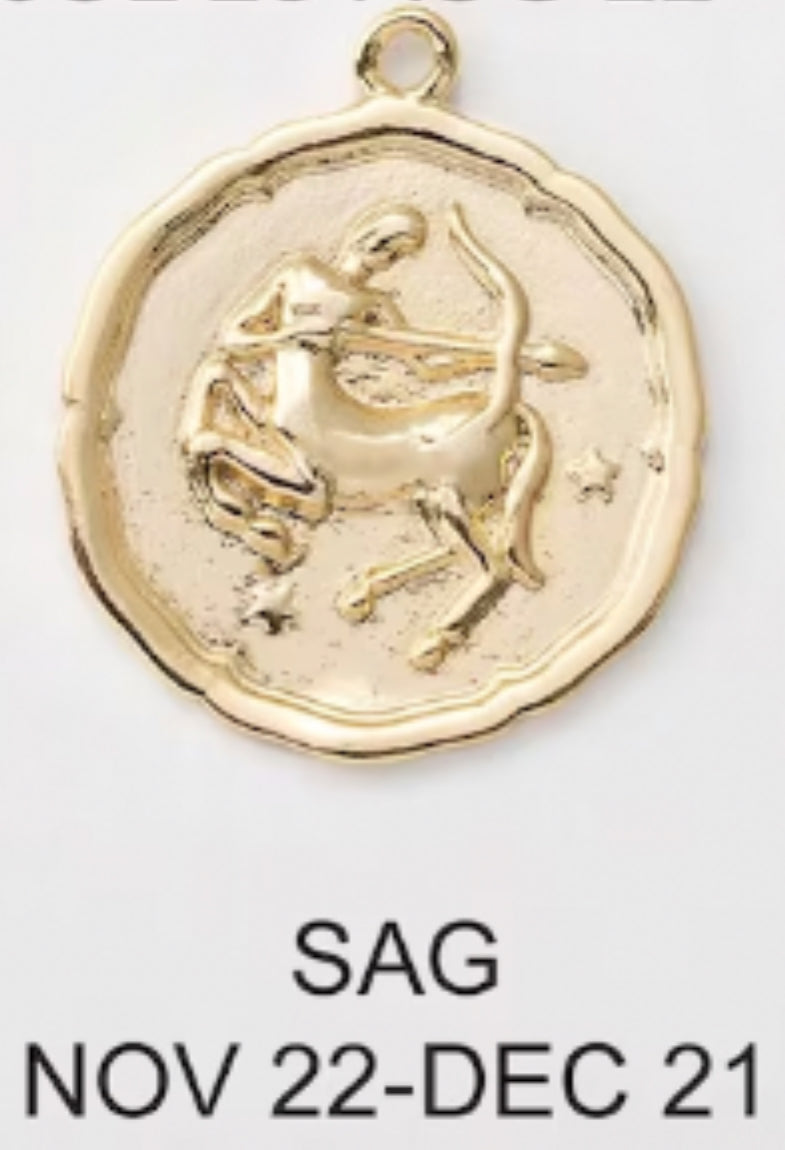 ZODIAC STAMPED COIN CHARM