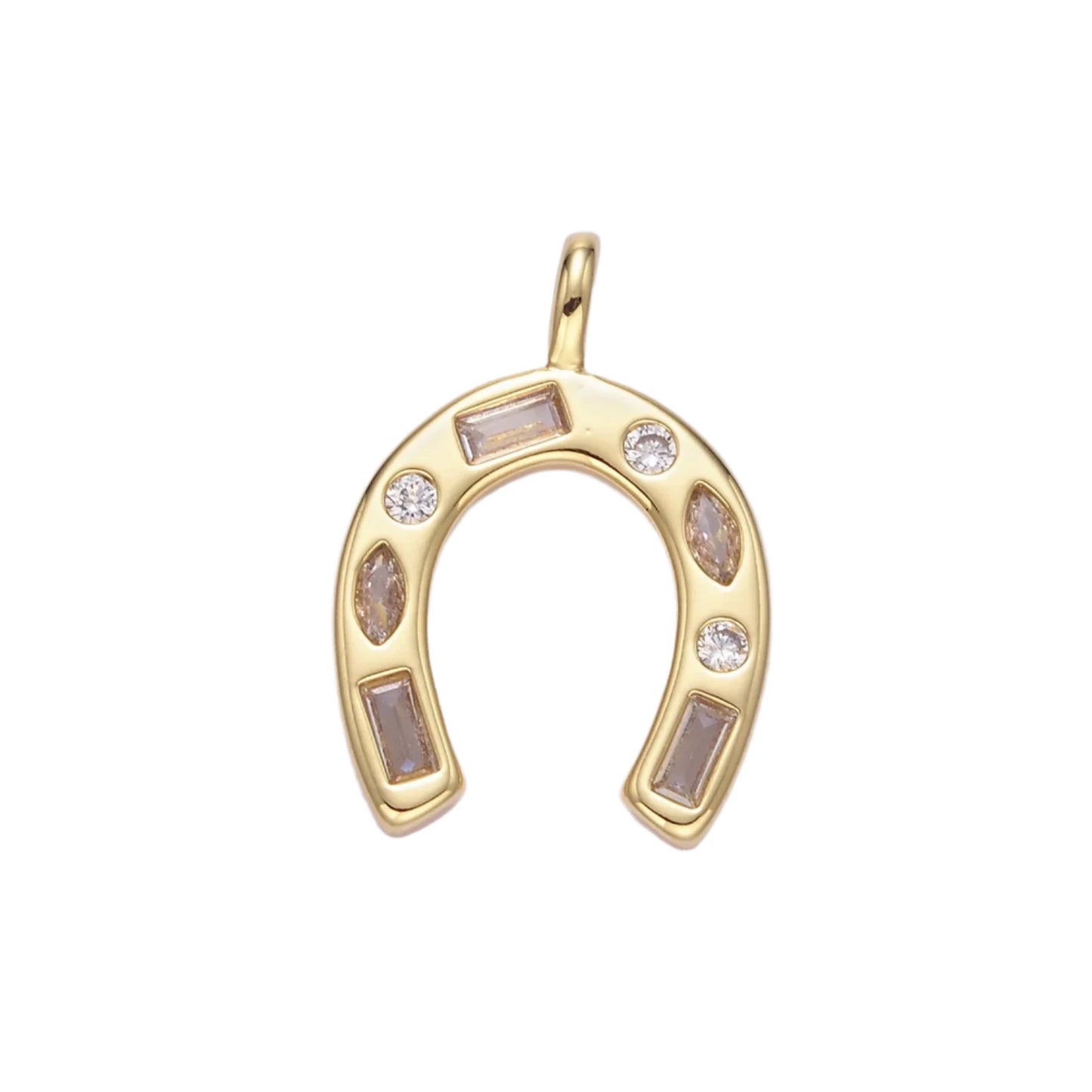 GEMSTONE HORSESHOE CHARM