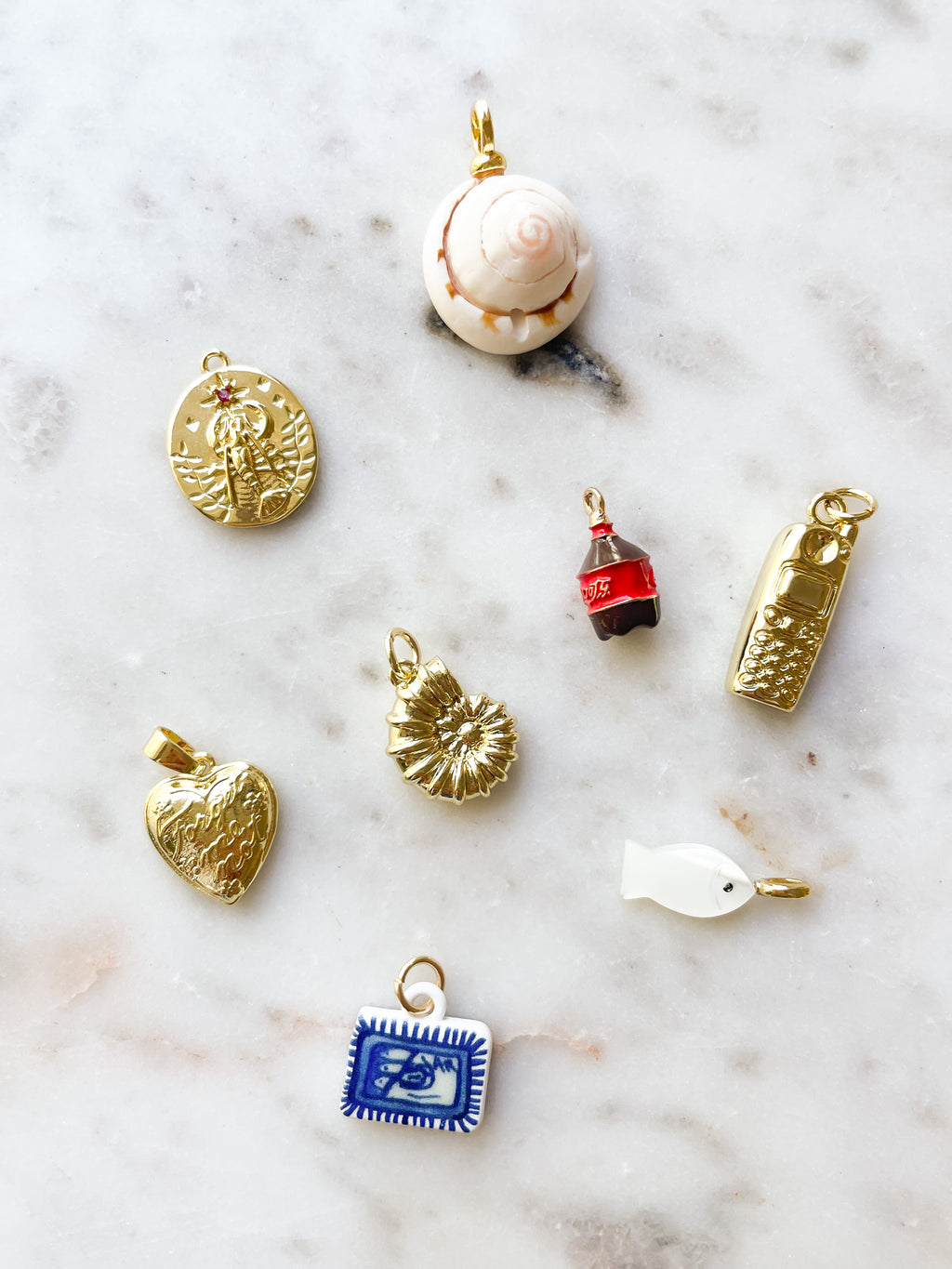 Golden Spiral Shell Charm