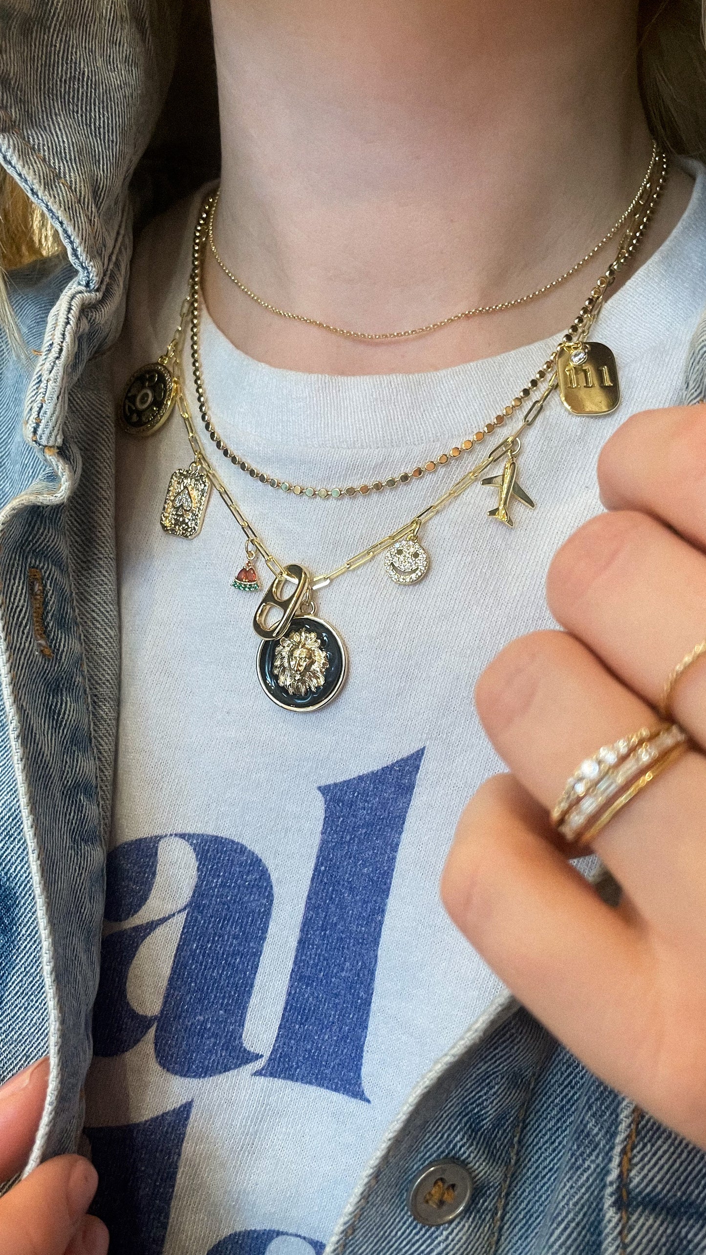 GOLD LINK CHARM NECKLACE