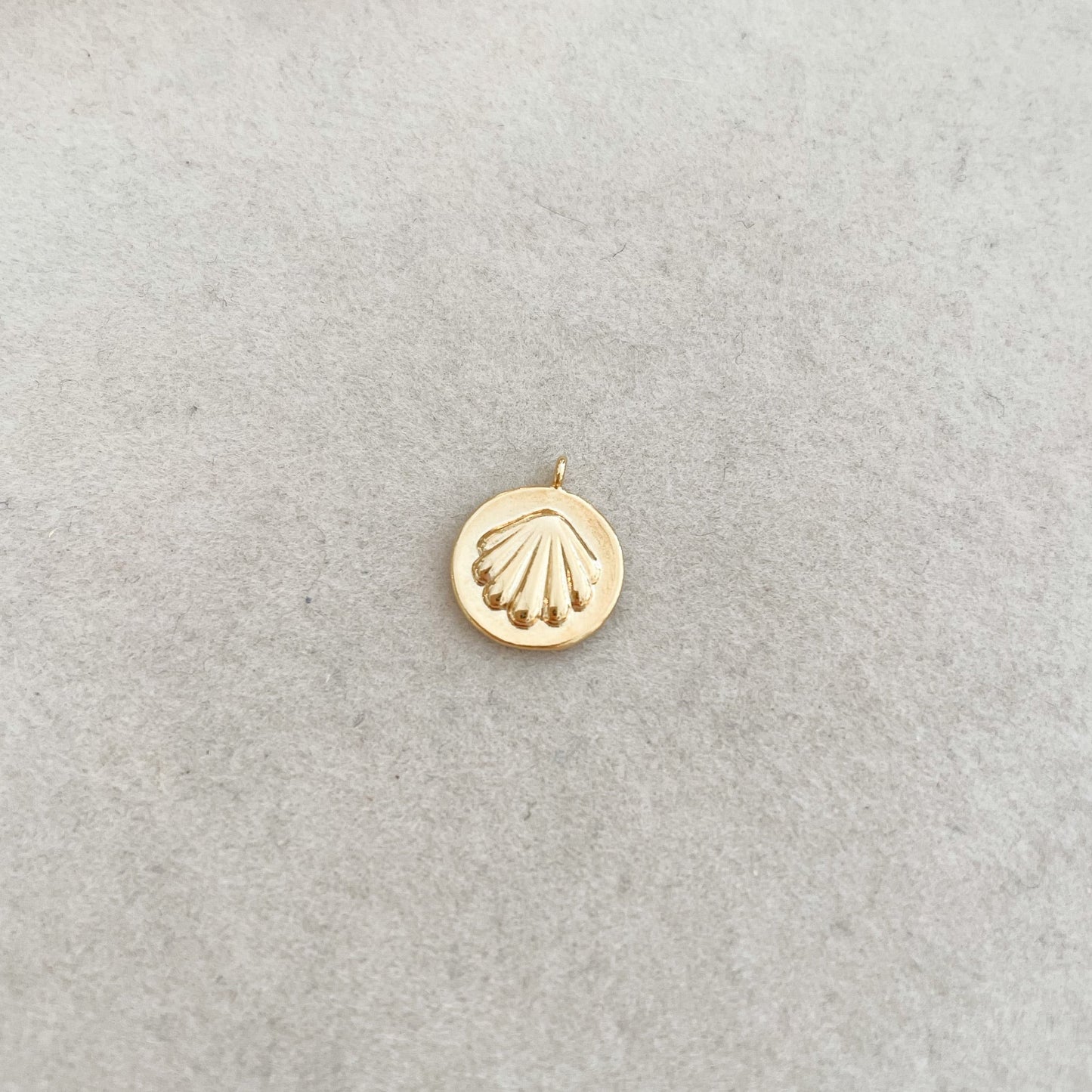 SEASHELL STAMPED COIN CHARM
