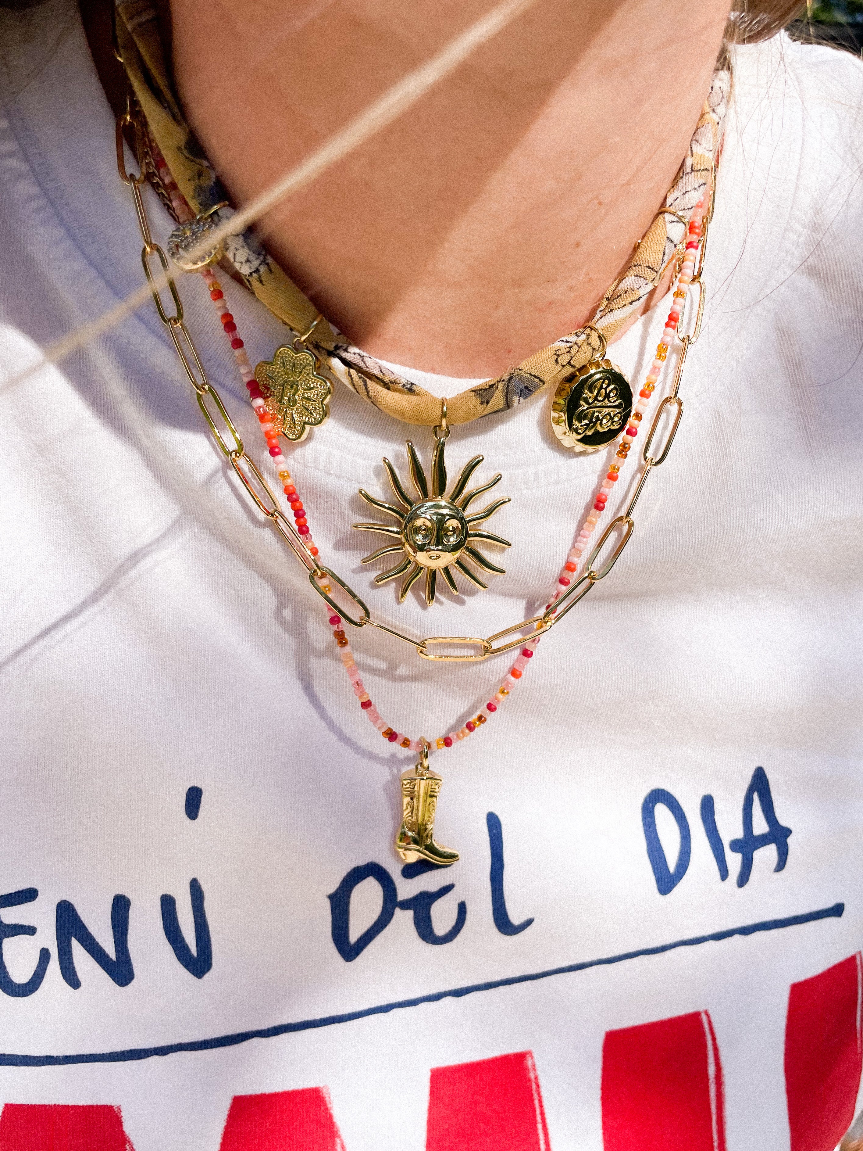 GLASS BEADED STACKER NECKLACE