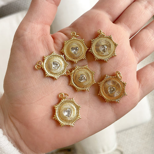 HEART SUNBURST CHARM