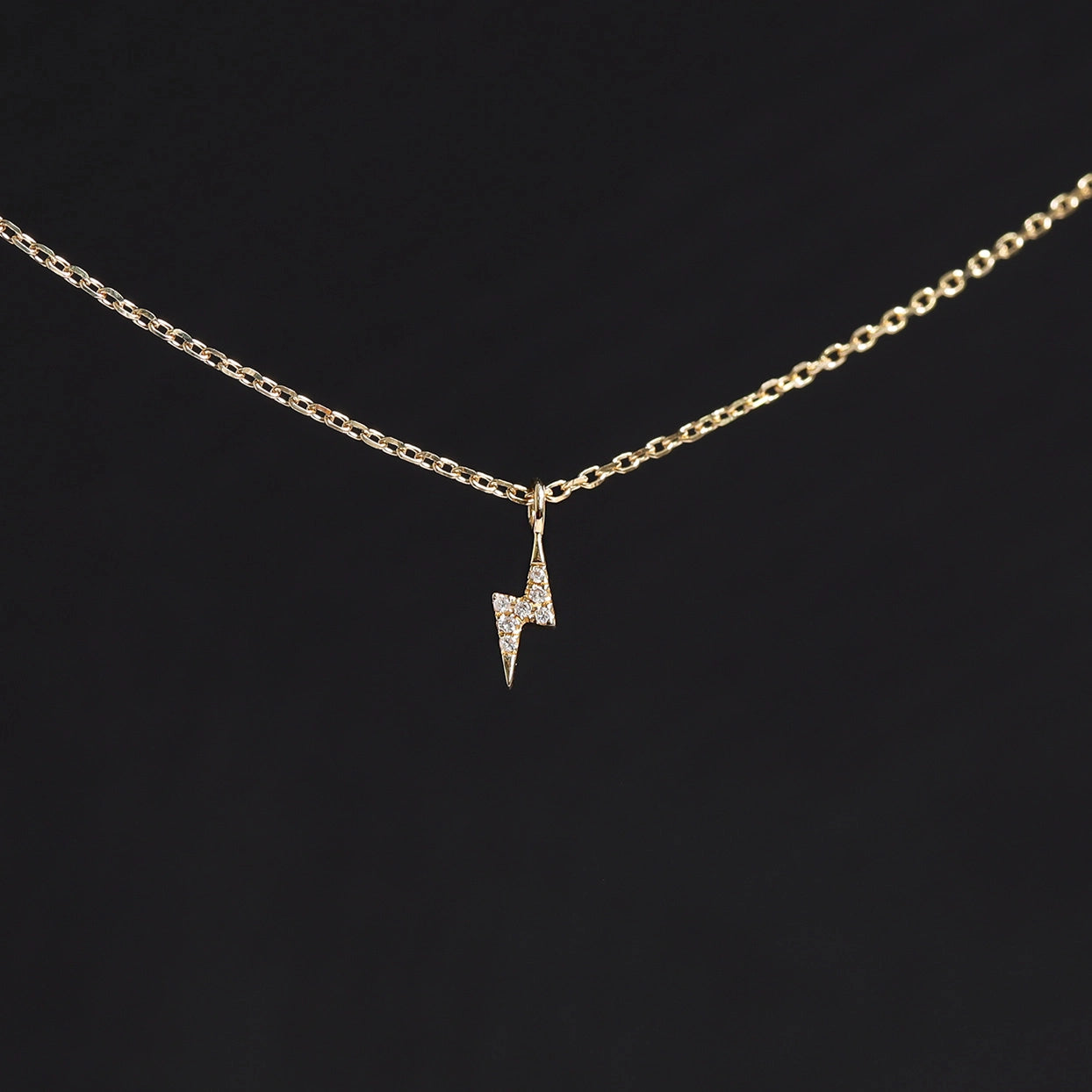 14K GOLD DIAMOND LIGHTNING BOLT CHARM