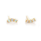 10k RAINBOW OPAL STUDS