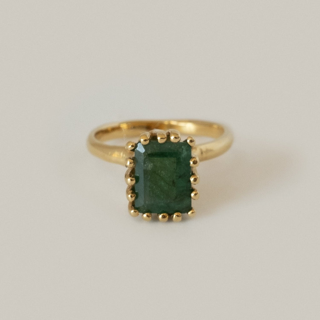 RAMONA RAW EMERALD RING