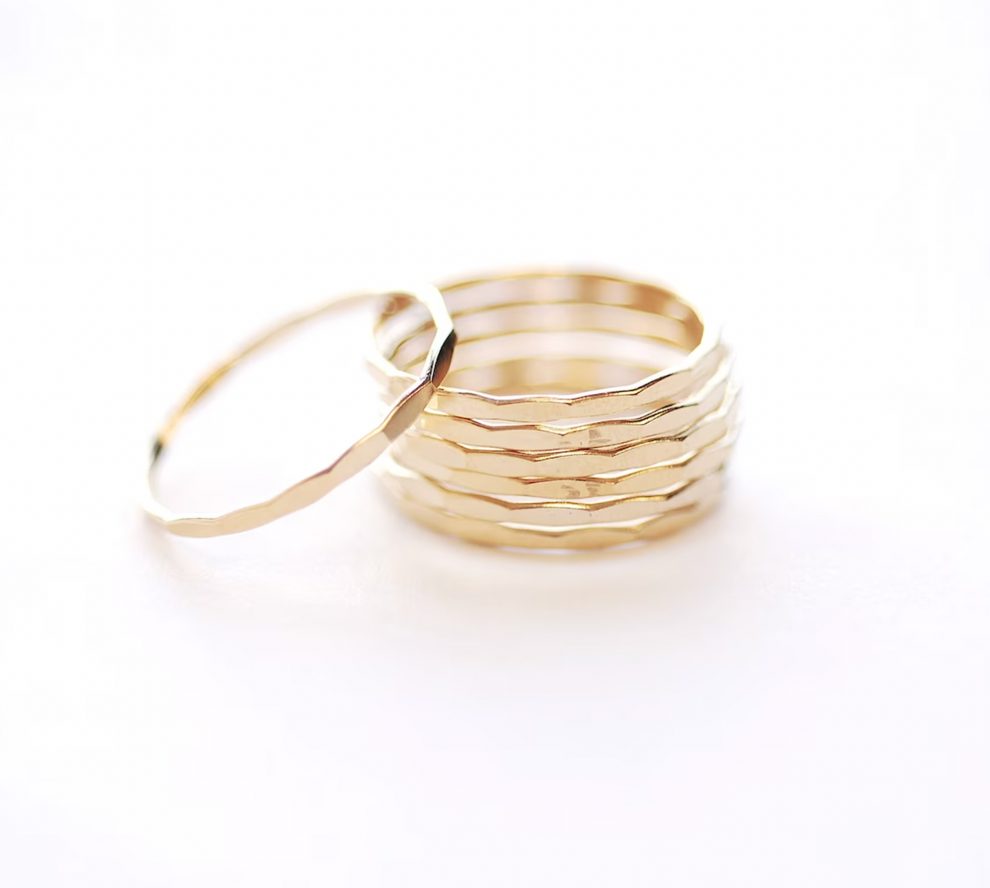 GOLD HAMMERED STACKING RING