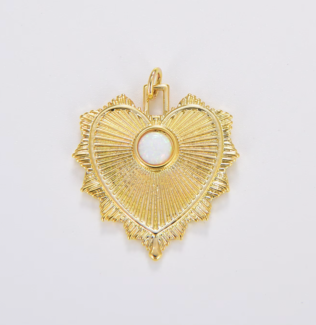 OPAL HEART CHARM