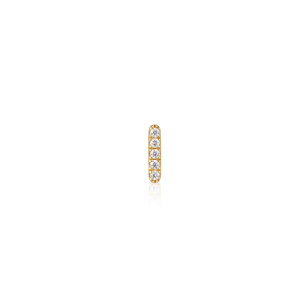 14K DIAMOND BAR STUD