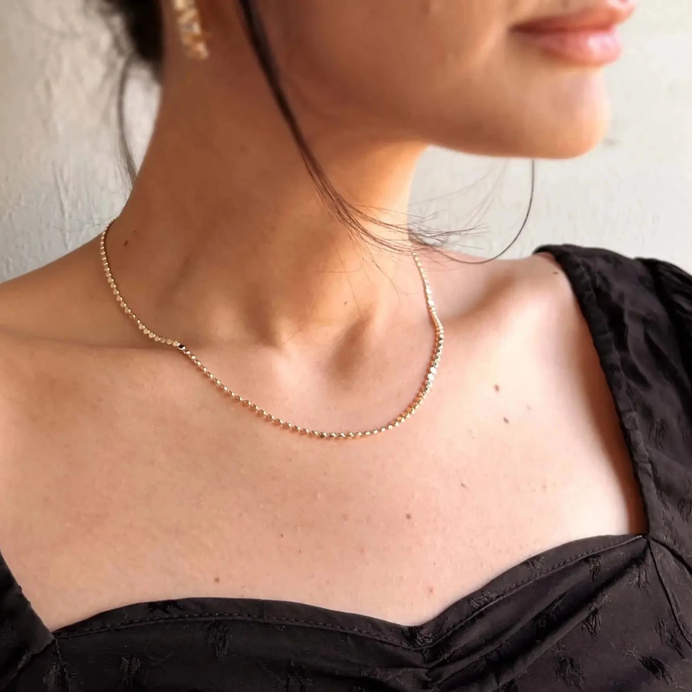 FLAT BALL CHAIN NECKLACE