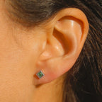 10k EMERALD & DIAMOND MYSTÉRIEUX STUDS