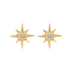 14K GOLD MINI DIAMOND STAR STUDS