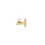 14K DIAMOND BAR STUD