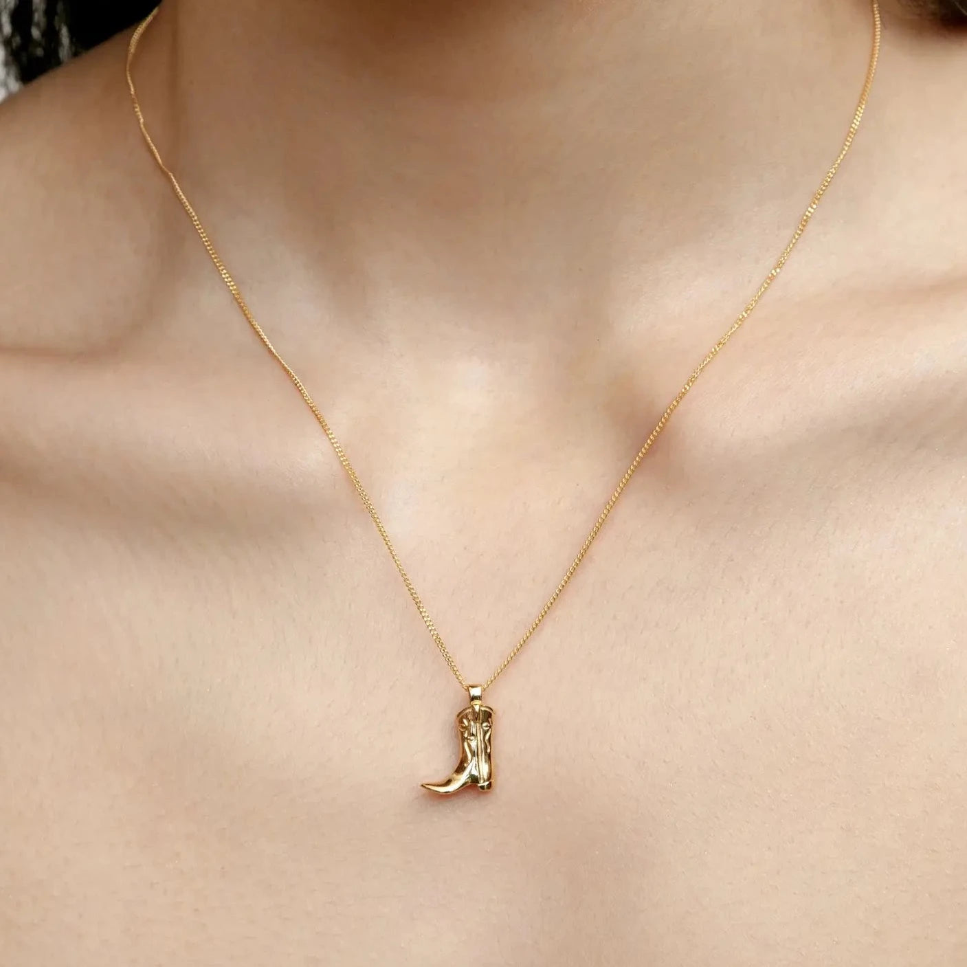 COWBOY BOOT CHARM NECKLACE