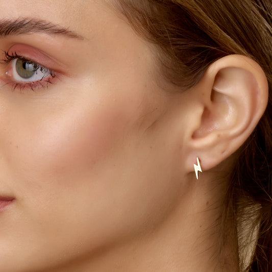 14K GOLD LIGHTNING STUDS